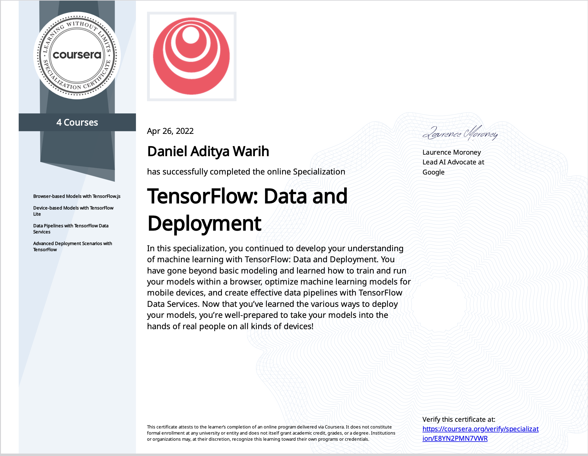 Tensorflow: Data and Deployment
